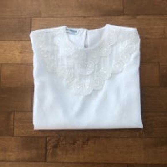 Vintage sentiments of California White Lace Collar Blouse size medium - Picture 11 of 12